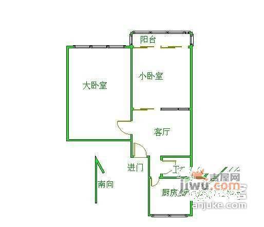 蓟门里东区2室1厅1卫73㎡户型图