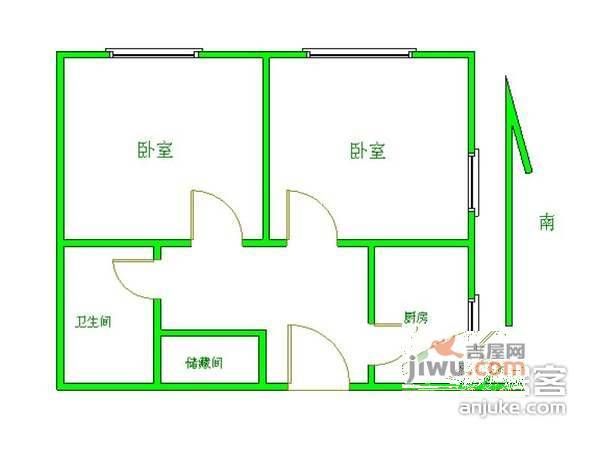 蓟门里东区2室1厅1卫73㎡户型图