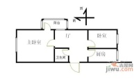 北京外国语学院院内2室1厅1卫户型图