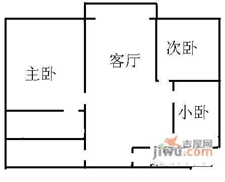 豪景大厦3室2厅2卫138㎡户型图