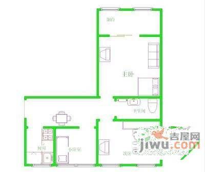 中关村北二条3室1厅1卫87㎡户型图