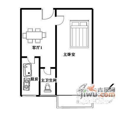 中关村北二条1室1厅1卫户型图