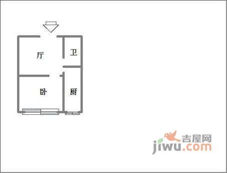 中关村北二条1室1厅1卫户型图