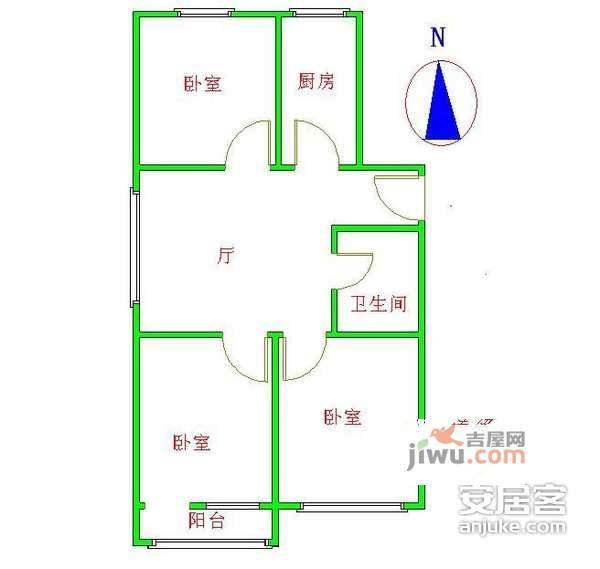 恒兴大厦3室1厅1卫143㎡户型图