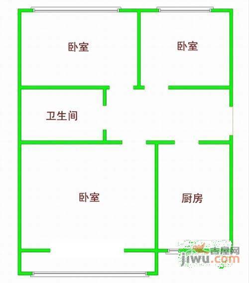 中关村东路3室1厅1卫110㎡户型图