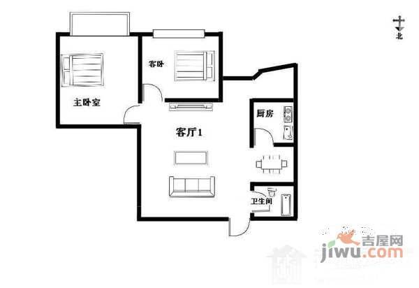 燕归园2室1厅1卫204㎡户型图