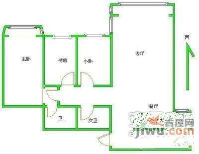 都市网景3室2厅2卫163㎡户型图