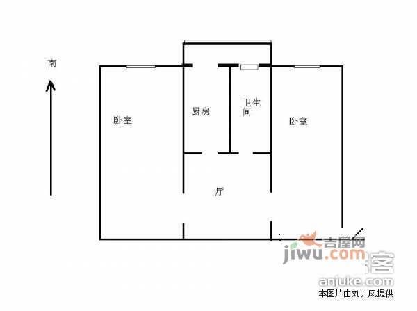 青云2室1厅1卫88㎡户型图