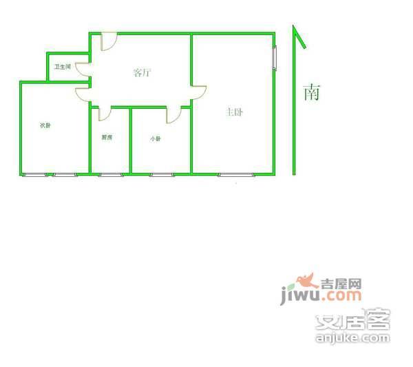 青云3室1厅1卫130㎡户型图