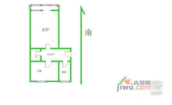 青云2室1厅1卫88㎡户型图