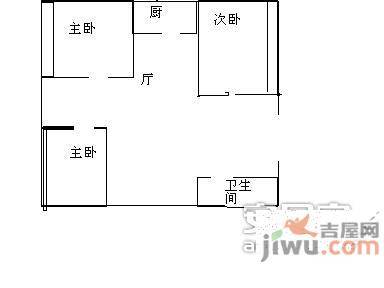 榆苑公寓3室1厅1卫1010㎡户型图