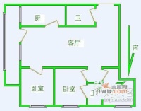 榆苑公寓3室1厅2卫户型图