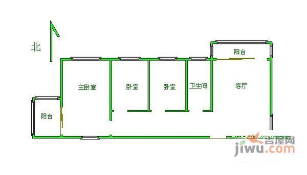 满庭芳园3室1厅1卫154㎡户型图