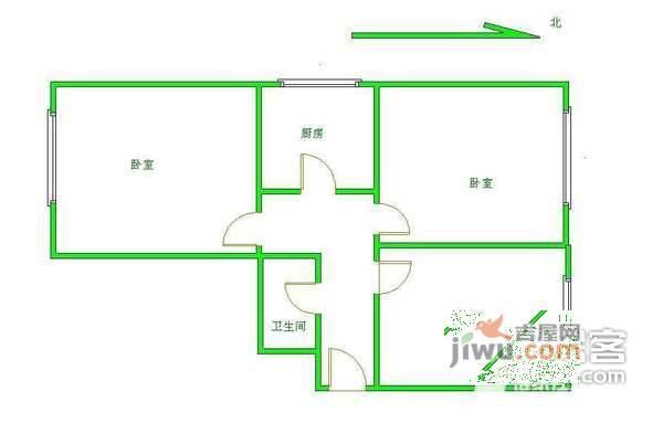 双榆树北路3室1厅1卫102㎡户型图