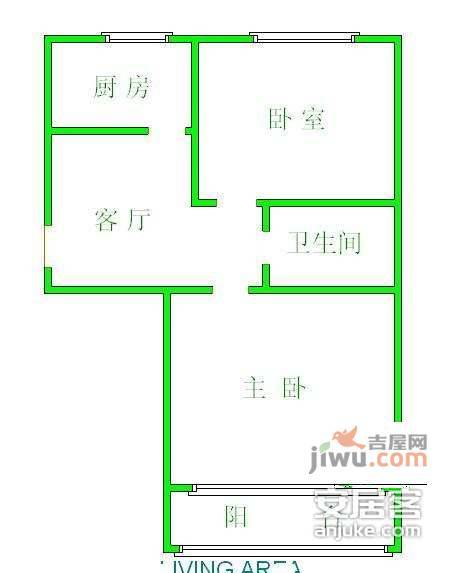 双榆树北路2室1厅1卫101㎡户型图