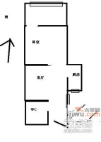 北京大学宿舍1室1厅1卫40㎡户型图