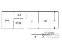 北京大学燕东园2室1厅1卫62㎡户型图