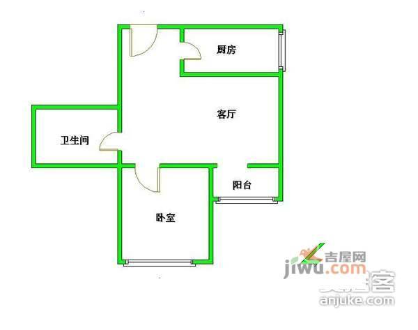 翠微西里1室1厅1卫户型图