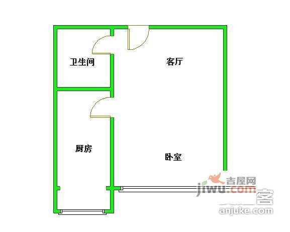 万寿路甲6号院1室1厅1卫户型图