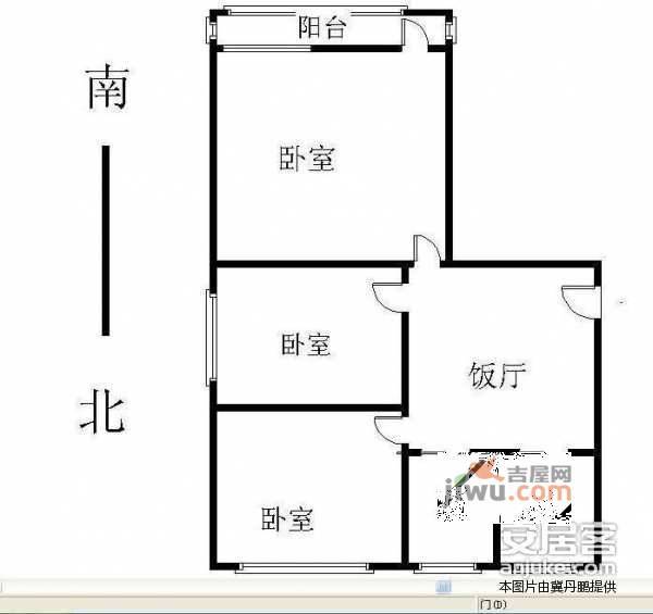 翠微东里3室1厅1卫95㎡户型图