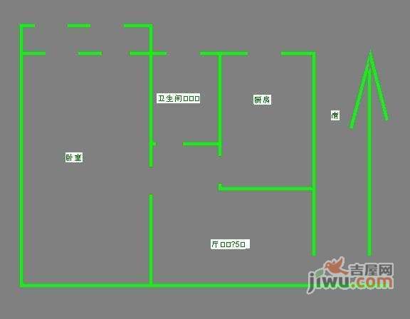 翠微东里1室1厅1卫63㎡户型图