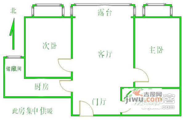 顶秀欣园东苑2室1厅1卫81㎡户型图