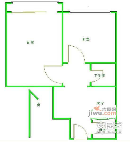 韩庄子西里2室1厅1卫93㎡户型图