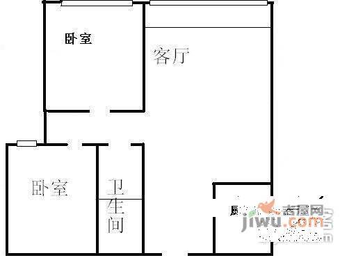 韩庄子西里2室1厅1卫93㎡户型图