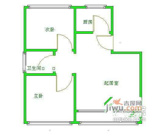 程庄北里1室1厅1卫76㎡户型图