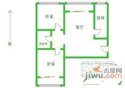 程庄北里2室1厅1卫75㎡户型图