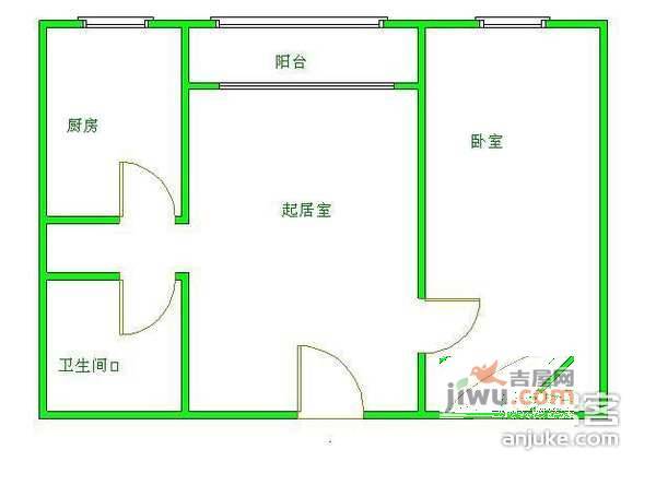 和光里1室1厅1卫56㎡户型图