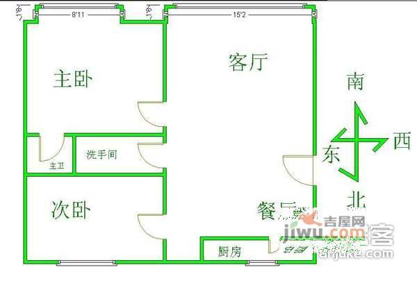 精图雅园2室2厅2卫117㎡户型图