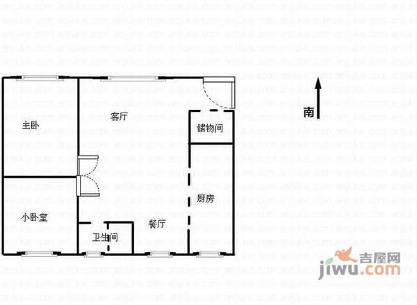 西府景园2室1厅1卫98㎡户型图