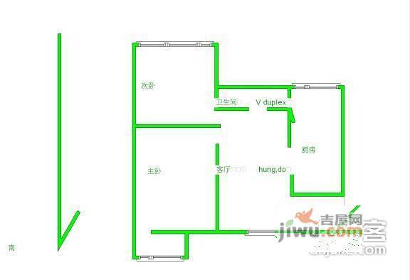 西府景园2室1厅1卫98㎡户型图