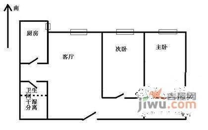 西府景园2室1厅1卫98㎡户型图