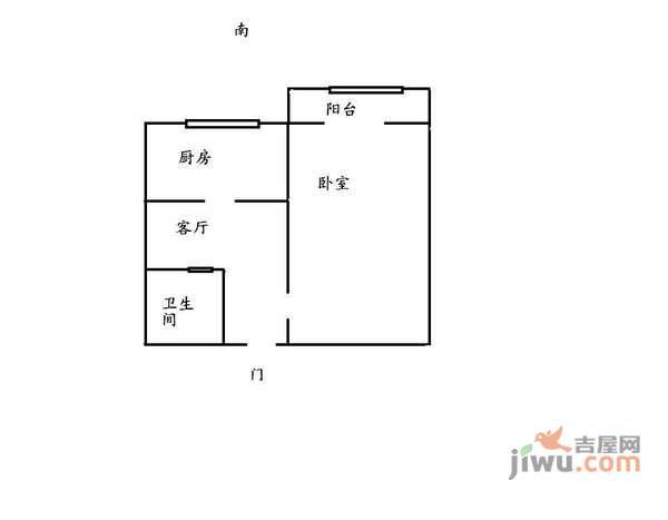 新村一里1室1厅1卫户型图