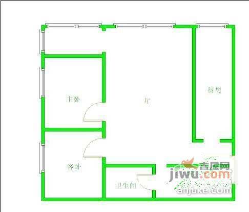 城市经典2室1厅1卫99㎡户型图