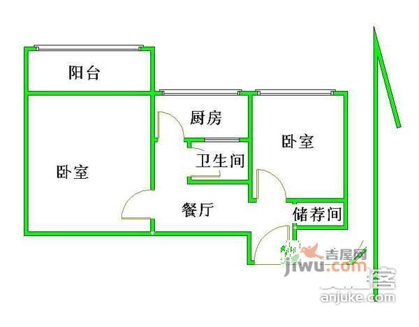 永兴里小区2室1厅1卫户型图