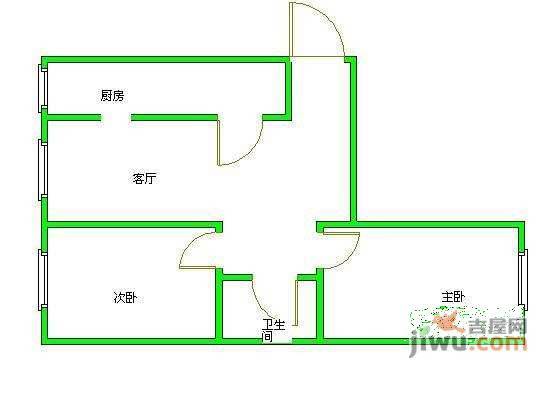 东山坡三里17号院2室1厅1卫户型图