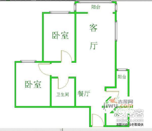 丽泽雅园2室2厅1卫126㎡户型图