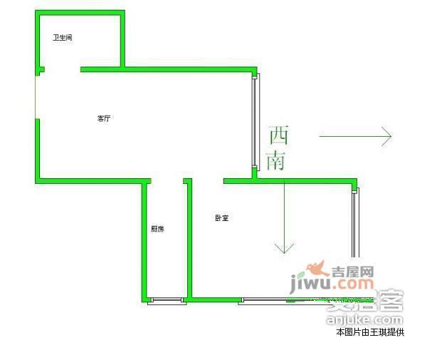 丽泽雅园1室1厅1卫51㎡户型图