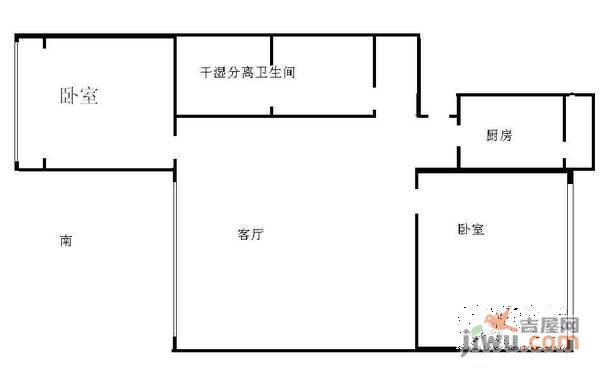 长安新城吟月园2室1厅1卫户型图