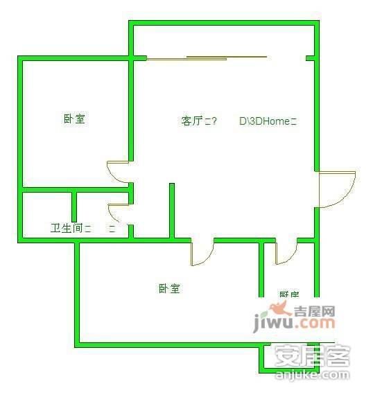 大成里居住区2室1厅1卫78㎡户型图