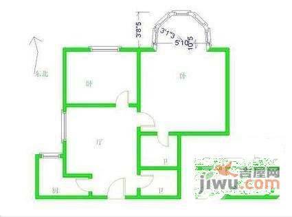 青塔芳园2室1厅1卫86㎡户型图