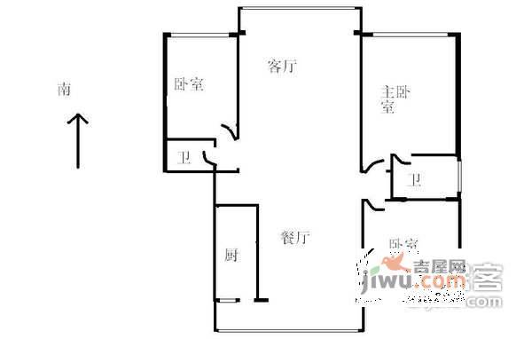 青塔西里5号院3室2厅2卫141㎡户型图