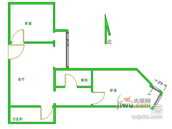 京铁家园一区3室2厅1卫141㎡户型图