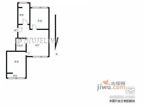 长安新城2室1厅1卫117㎡户型图