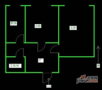 祖家庄2室1厅1卫户型图