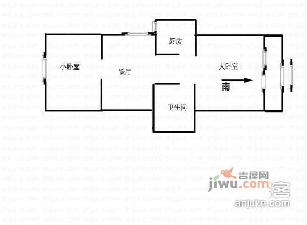 开阳里四区2室1厅1卫73㎡户型图