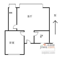 开阳里七区1室1厅1卫58㎡户型图